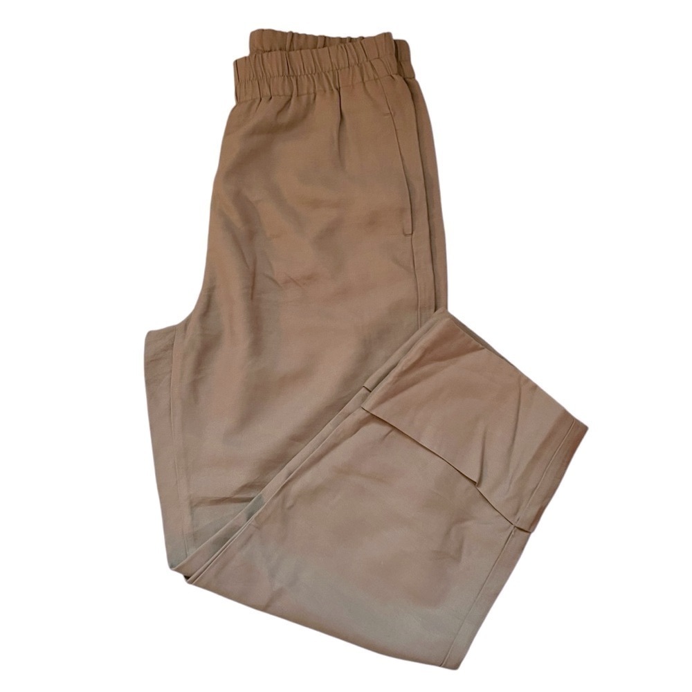 Zara| Women Dark Green Pants with Elastic Waistband and Relaxed Fit- Size S